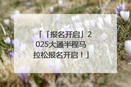 「报名开启」2025大通半程马拉松报名开启！