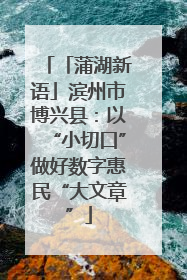 「蒲湖新语」滨州市博兴县：以“小切口”做好数字惠民“大文章”