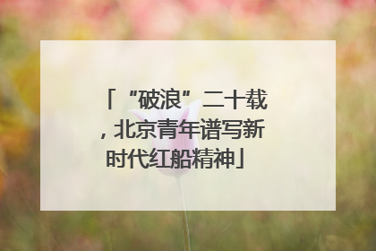 “破浪”二十载，北京青年谱写新时代红船精神