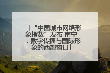 “中国城市网络形象指数”发布 南宁：数字传播与国际形象的西部窗口