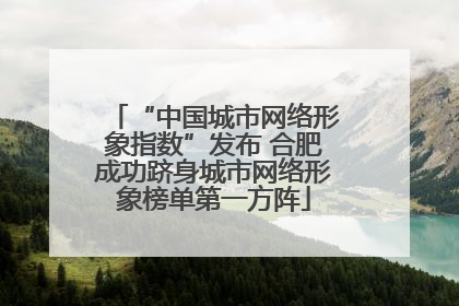 “中国城市网络形象指数”发布 合肥成功跻身城市网络形象榜单第一方阵