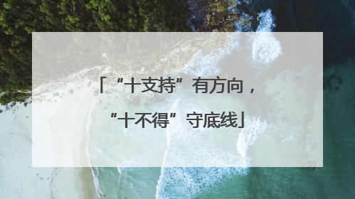 “十支持”有方向，“十不得”守底线