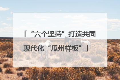 “六个坚持”打造共同现代化“瓜州样板”