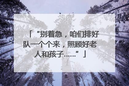 “别着急，咱们排好队一个个来，照顾好老人和孩子……”
