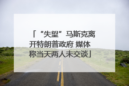“失望”马斯克离开特朗普政府 媒体称当天两人未交谈