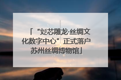 “彣芯雕龙·丝绸文化数字中心”正式落户苏州丝绸博物馆
