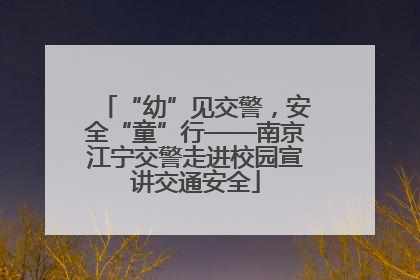 “幼”见交警，安全“童”行——南京江宁交警走进校园宣讲交通安全