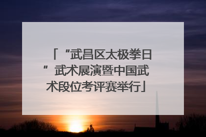 “武昌区太极拳日”武术展演暨中国武术段位考评赛举行
