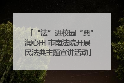 “法”进校园“典”润心田 市南法院开展民法典主题宣讲活动
