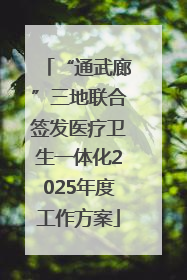 “通武廊”三地联合签发医疗卫生一体化2025年度工作方案