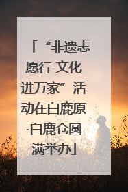 “非遗志愿行 文化进万家”活动在白鹿原·白鹿仓圆满举办