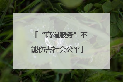 “高端服务”不能伤害社会公平