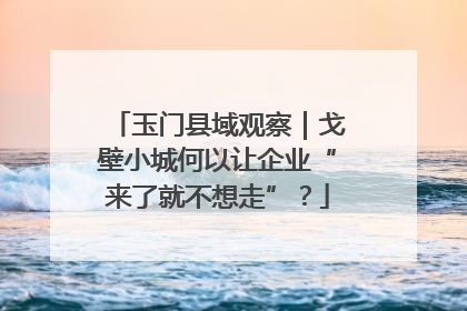 玉门县域观察｜戈壁小城何以让企业“来了就不想走”？