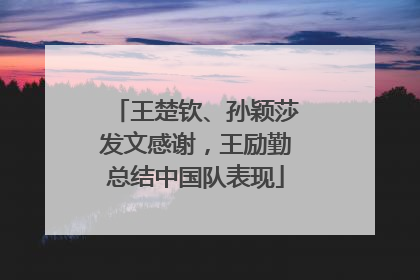 王楚钦、孙颖莎发文感谢，王励勤总结中国队表现