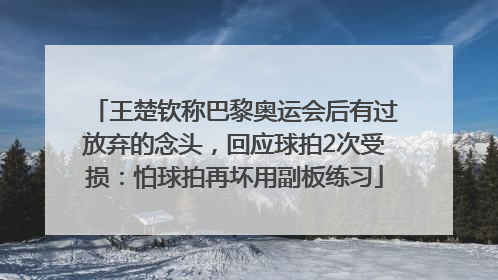 王楚钦称巴黎奥运会后有过放弃的念头，回应球拍2次受损：怕球拍再坏用副板练习