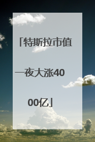 特斯拉市值一夜大涨4000亿