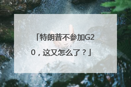 特朗普不参加G20，这又怎么了？