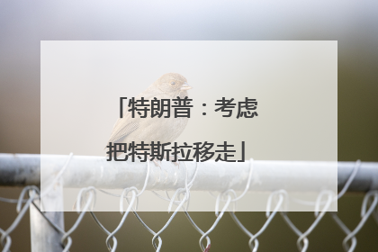 特朗普：考虑把特斯拉移走