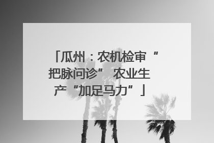 瓜州：农机检审“把脉问诊” 农业生产“加足马力”