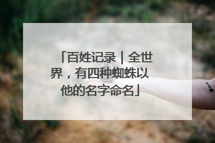 百姓记录｜全世界，有四种蜘蛛以他的名字命名