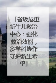 省级危重新生儿救治中心：强化救治效能，多学科协作守护新生希望