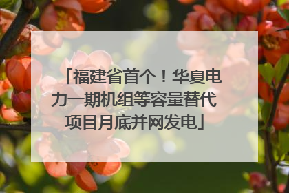福建省首个！华夏电力一期机组等容量替代项目月底并网发电