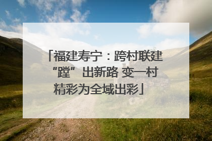 福建寿宁：跨村联建“蹚”出新路 变一村精彩为全域出彩