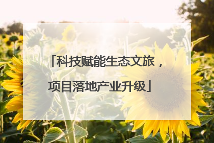 科技赋能生态文旅，项目落地产业升级