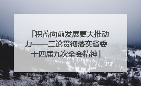 积蓄向前发展更大推动力——三论贯彻落实省委十四届九次全会精神