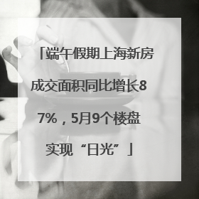端午假期上海新房成交面积同比增长87%，5月9个楼盘实现“日光”