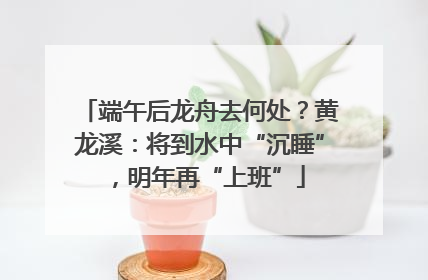 端午后龙舟去何处？黄龙溪：将到水中“沉睡”，明年再“上班”