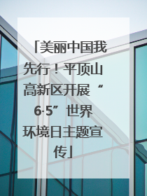 美丽中国我先行！平顶山高新区开展“6·5”世界环境日主题宣传
