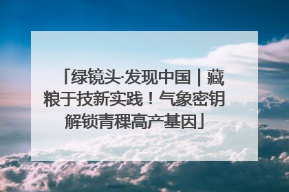 绿镜头·发现中国｜藏粮于技新实践！气象密钥解锁青稞高产基因