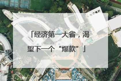 经济第一大省，渴望下一个“爆款”