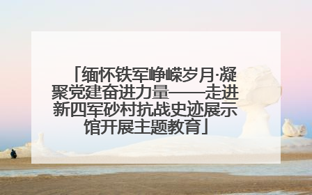 缅怀铁军峥嵘岁月·凝聚党建奋进力量——走进新四军砂村抗战史迹展示馆开展主题教育