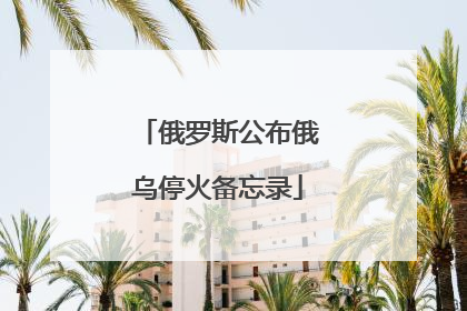 俄罗斯公布俄乌停火备忘录