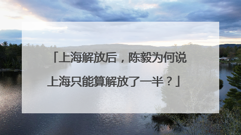 上海解放后，陈毅为何说上海只能算解放了一半？