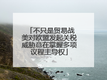 不只是贸易战 美对欧盟发起关税威胁意在掌握多项议程主导权