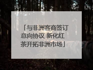 与非洲客商签订意向协议 新化红茶开拓非洲市场