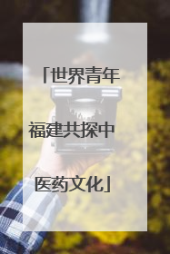 世界青年福建共探中医药文化