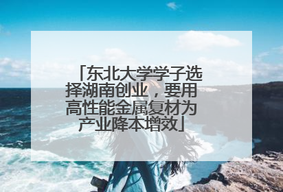 东北大学学子选择湖南创业，要用高性能金属复材为产业降本增效