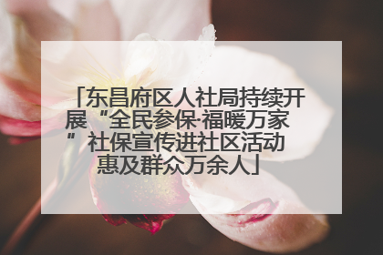 东昌府区人社局持续开展“全民参保·福暖万家”社保宣传进社区活动 惠及群众万余人