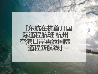 东航在杭首开国际通程航班 杭州空港口岸再添国际通程新航线