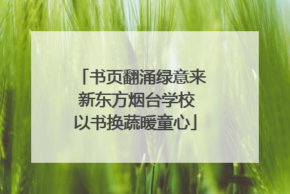 书页翻涌绿意来 新东方烟台学校以书换蔬暖童心