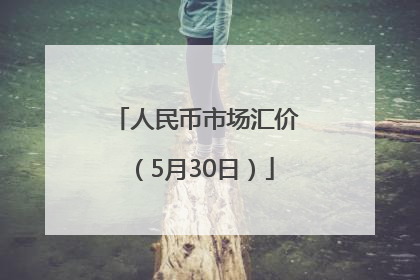 人民币市场汇价（5月30日）