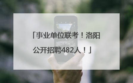 事业单位联考！洛阳公开招聘482人！