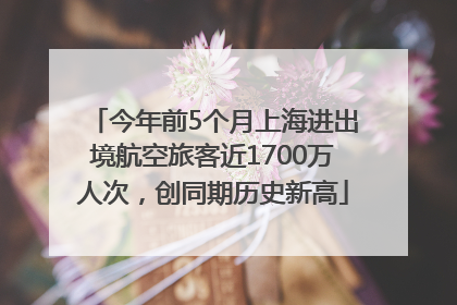 今年前5个月上海进出境航空旅客近1700万人次，创同期历史新高