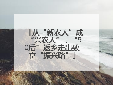 从“新农人”成“兴农人”，“90后”返乡走出致富“振兴路”