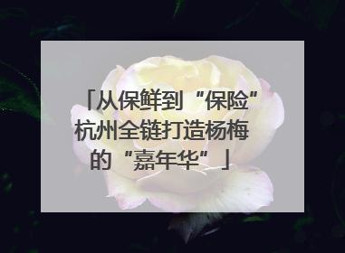 从保鲜到“保险” 杭州全链打造杨梅的“嘉年华”