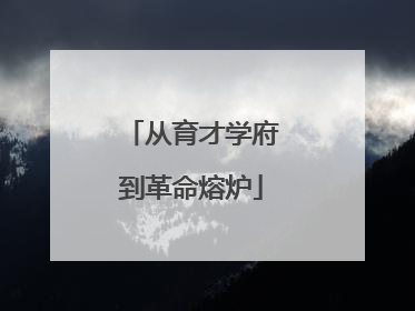 从育才学府到革命熔炉
